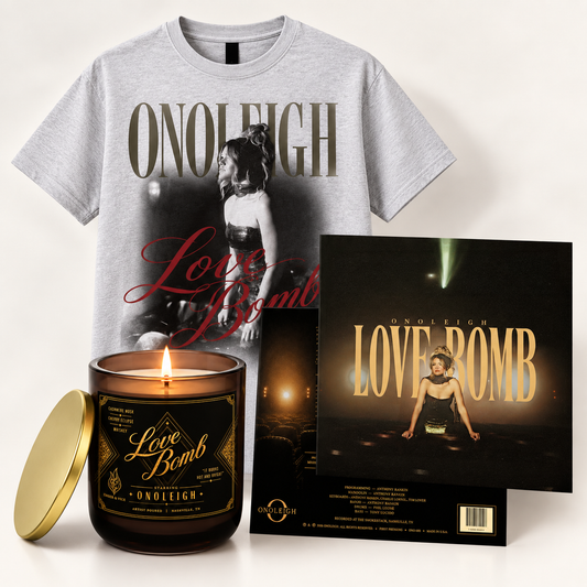 LOVE BOMB Bundle – Tee, Vinyl & Candle